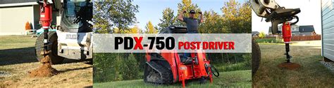 putting in post in a vineyard with a skid steer|skid steer fence post installation.